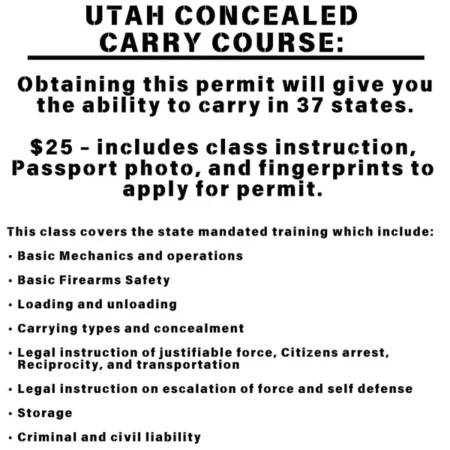 Utah Concealed Firearms Course
